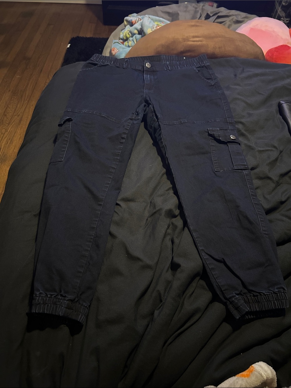 VIP Dark Blue Cropped Cargo Jogger Pants